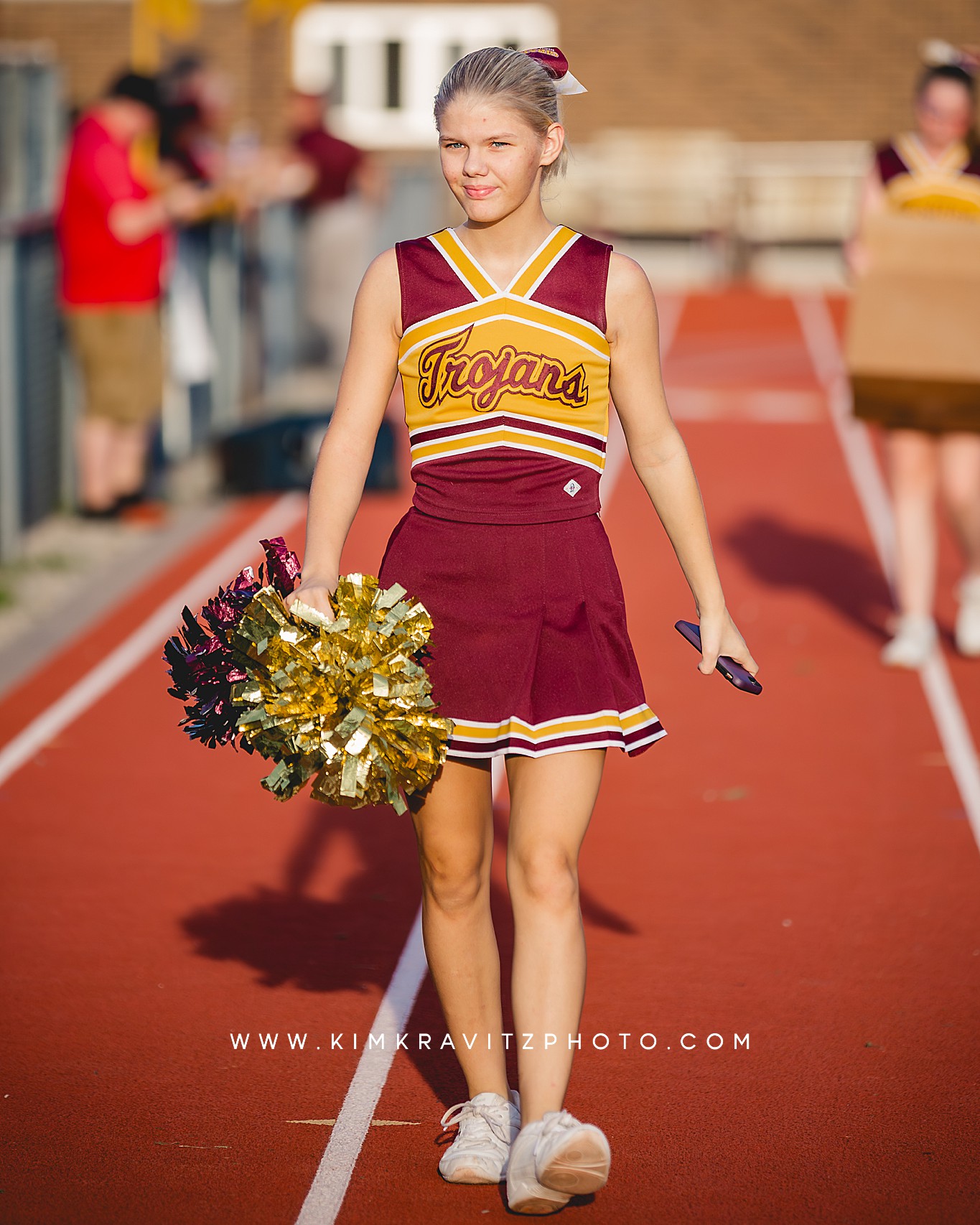 High school football kim kravitz girard trojans cheerleader