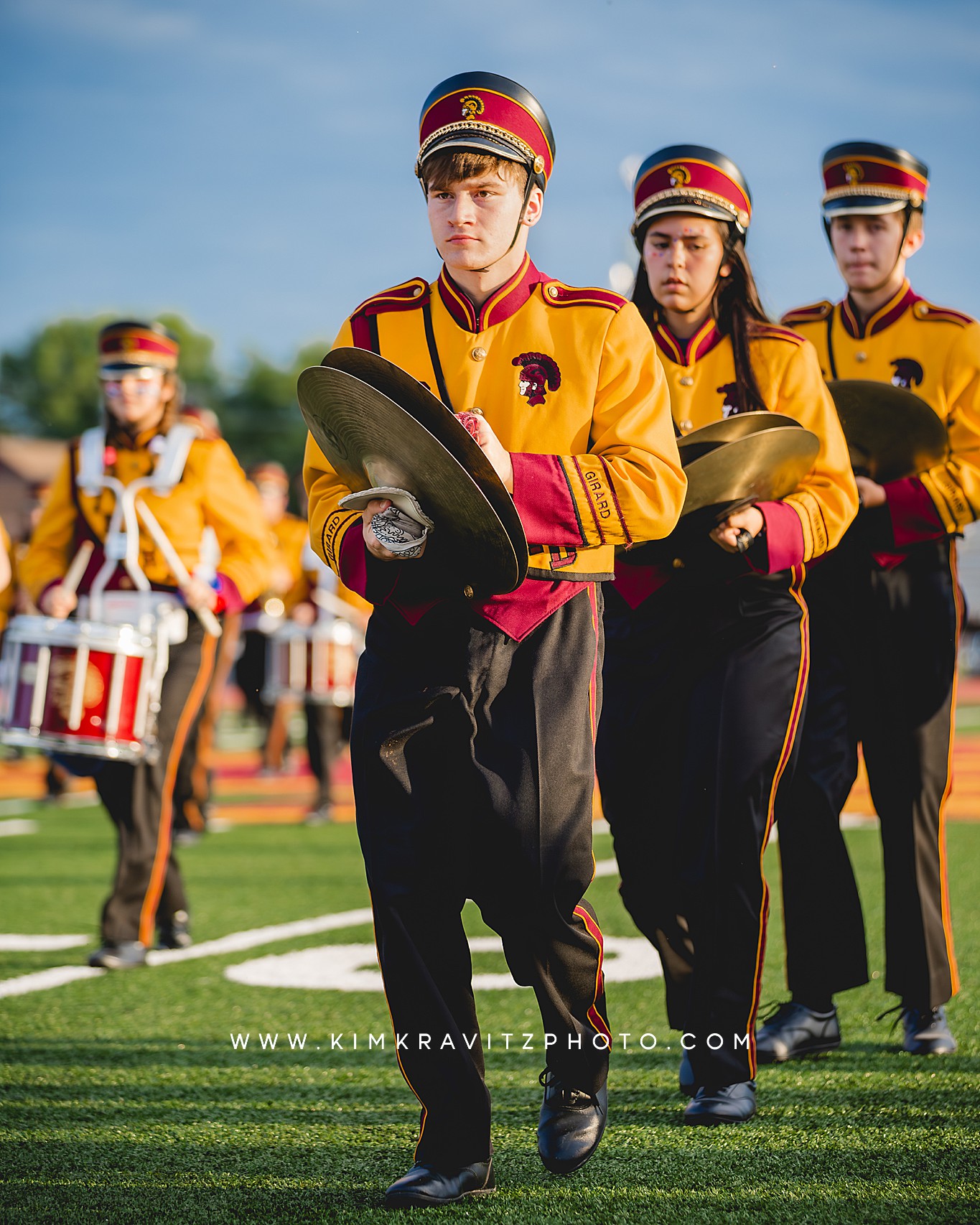 High school football kim kravitz girard trojans band