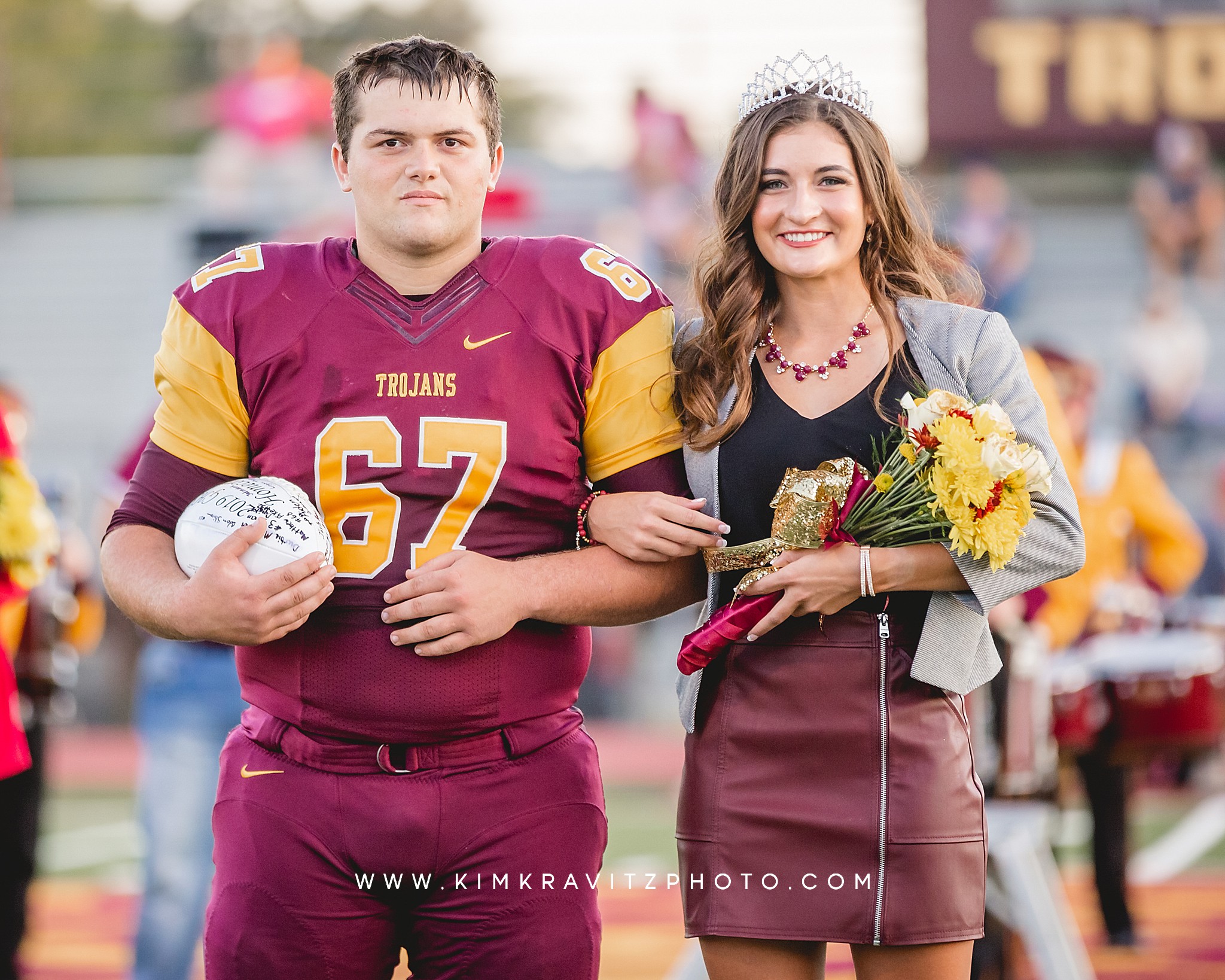 Football homecoming Kim Kravitz kansas girard trojans Kenzie coester