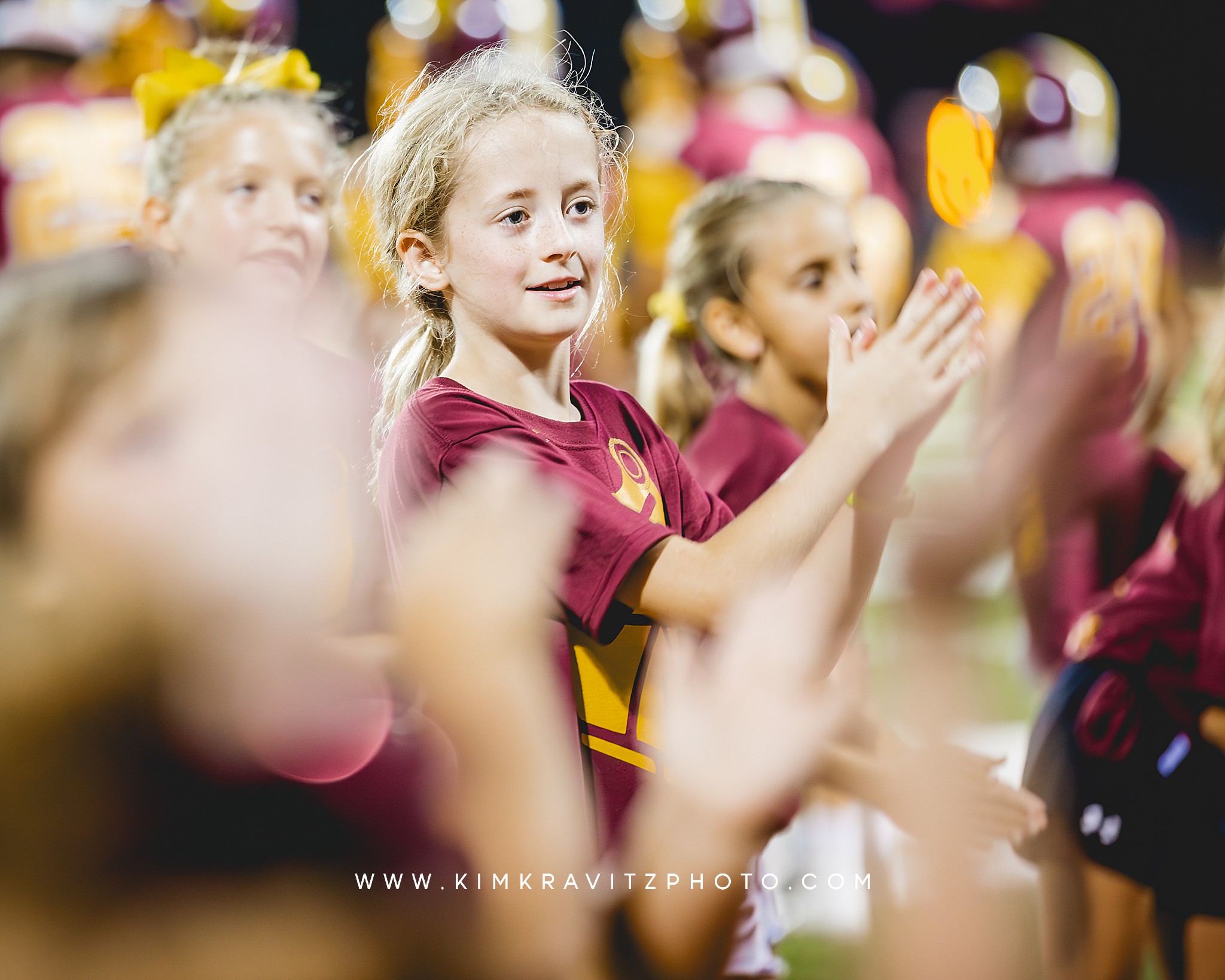 Football homecoming Kim Kravitz kansas tiny trojans cheer