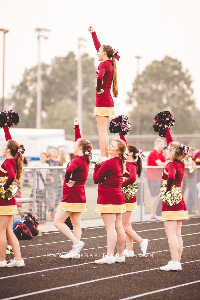 high school football cheerleader photography